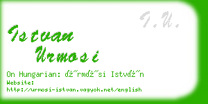 istvan urmosi business card
